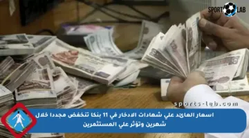 أسعار العائد على شهادات الادخار في 11 بنكا تنخفض مجددا خلال شهرين وتؤثر على المستثمرين